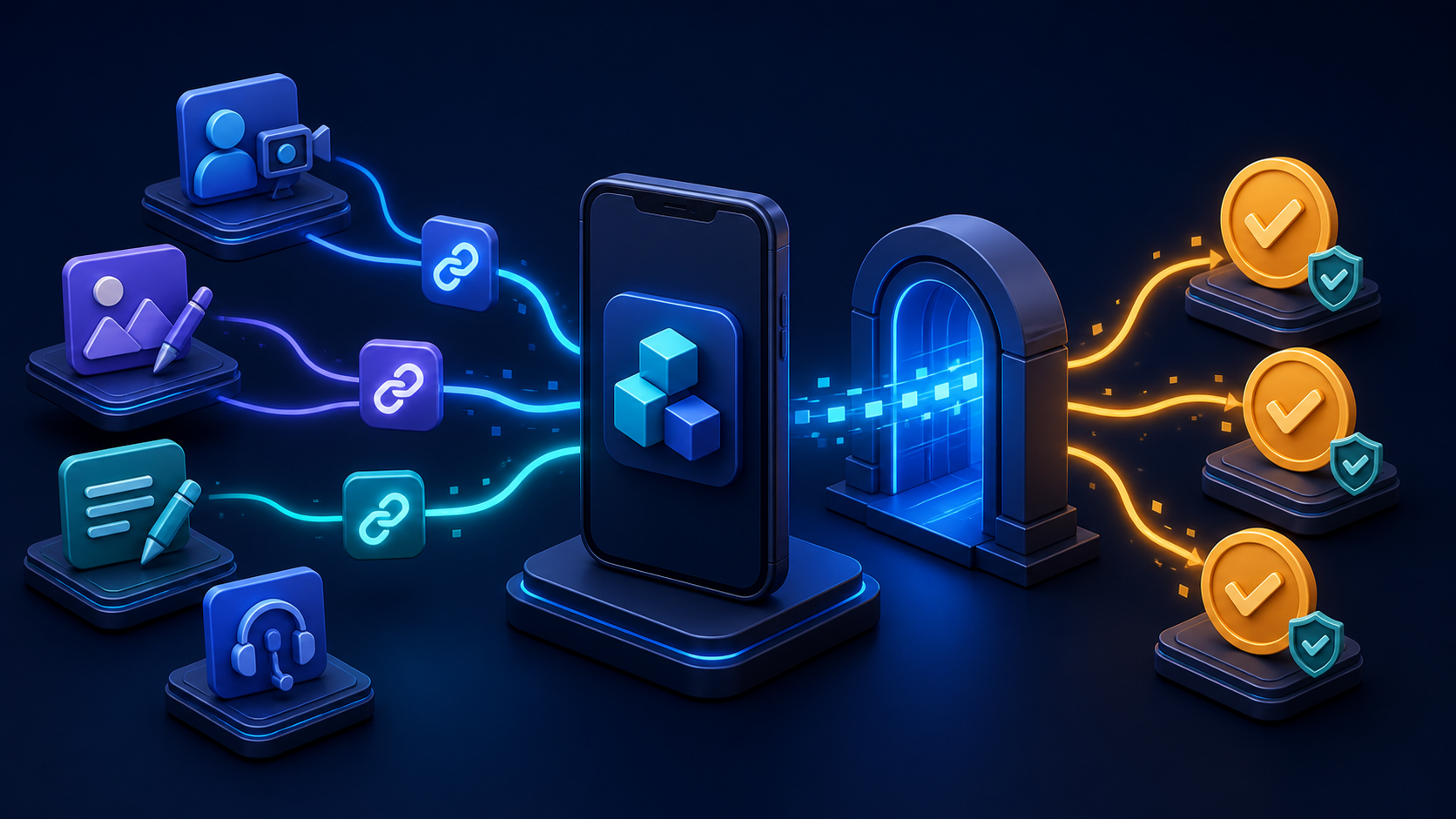 Affiliate partner links connecting creator content to app installs and verified revenue