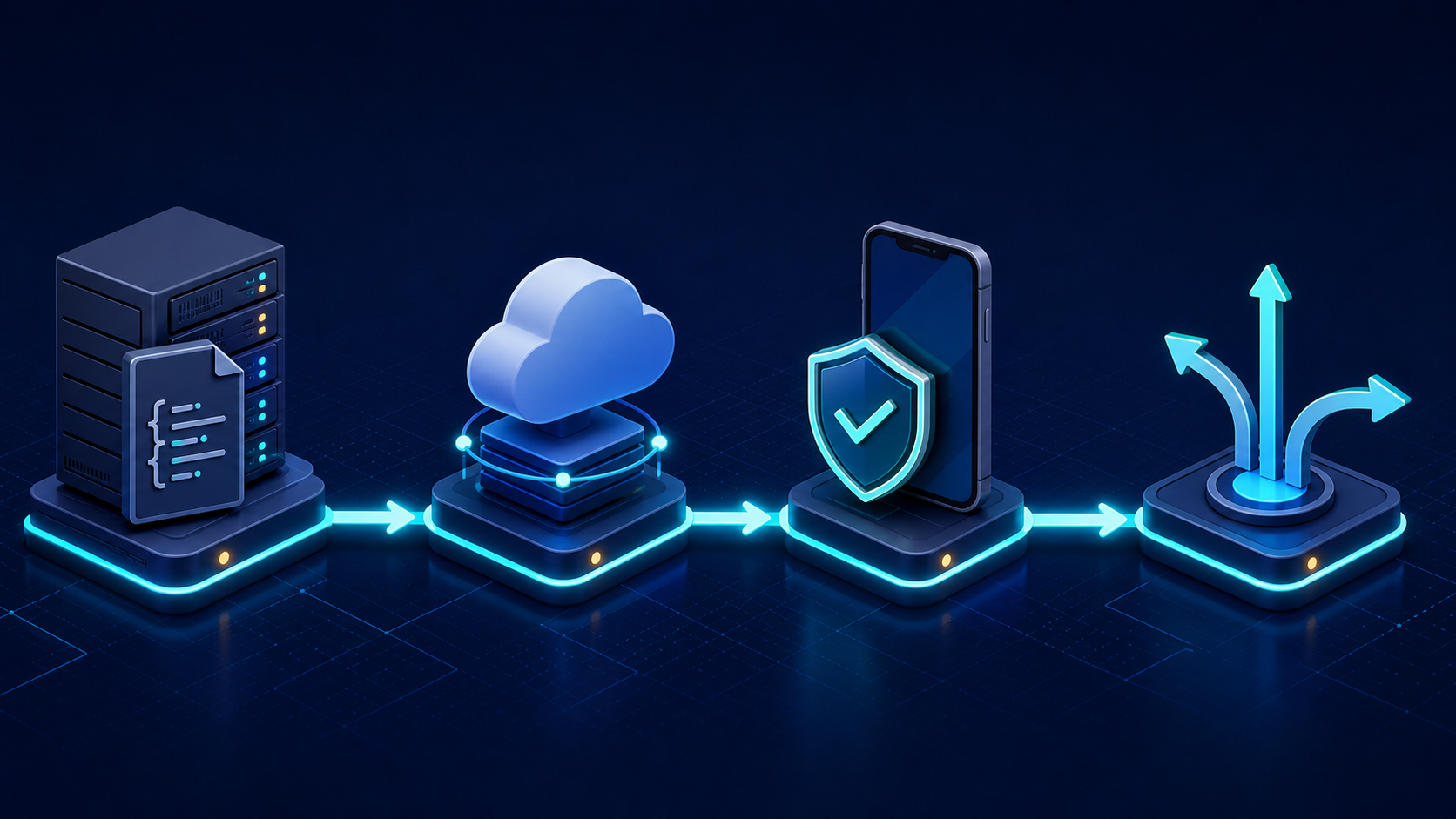 A four-stage diagnostic flow from hosted AASA and Apple CDN to app entitlement and in-app route