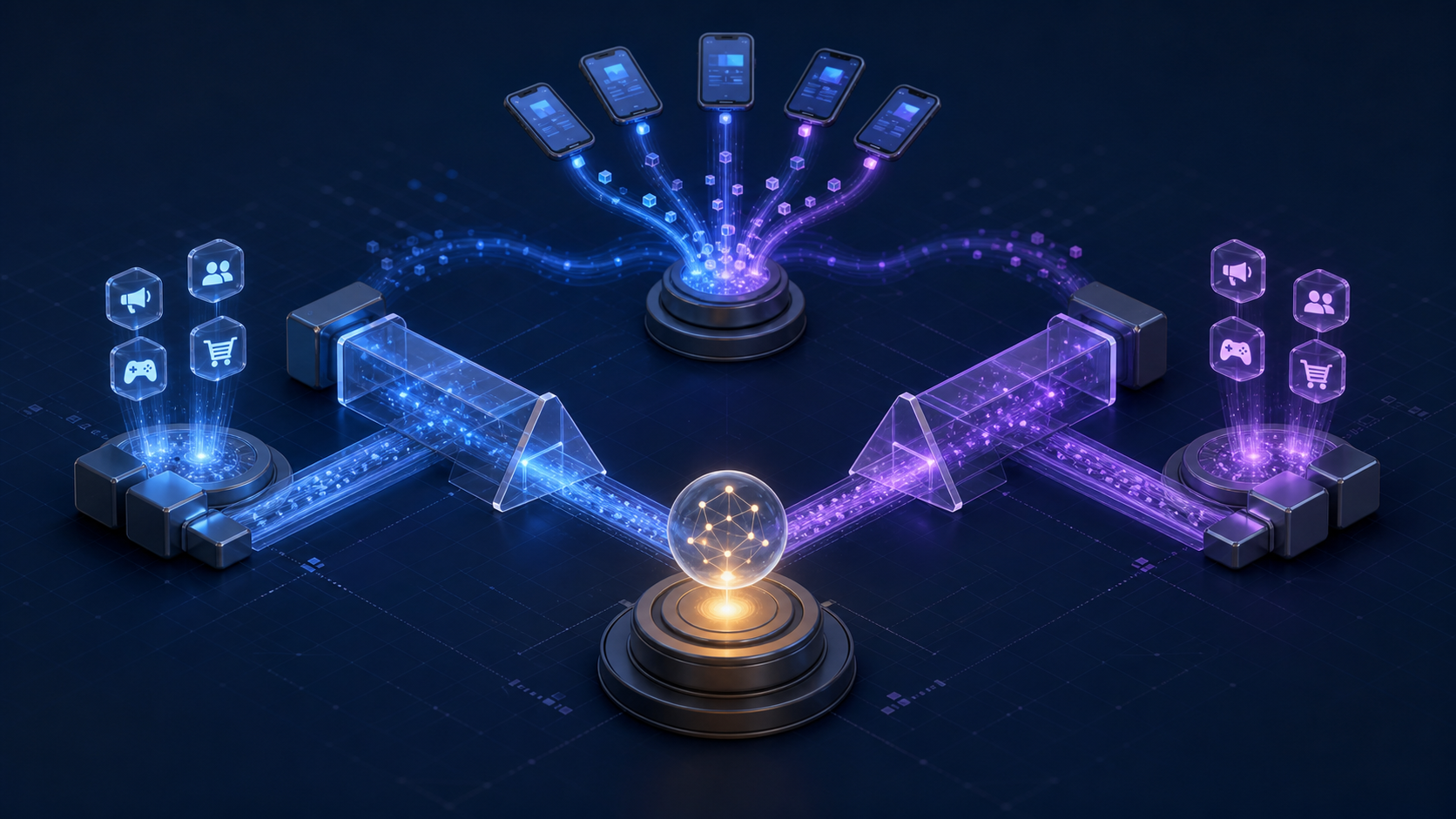 Two balanced mobile attribution paths compared through shared campaign signals