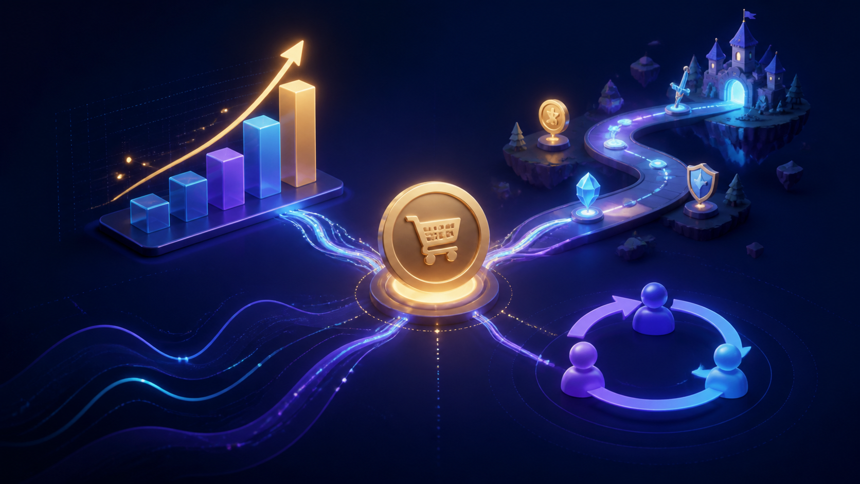Game purchase token connecting revenue, player journey, and retention analytics