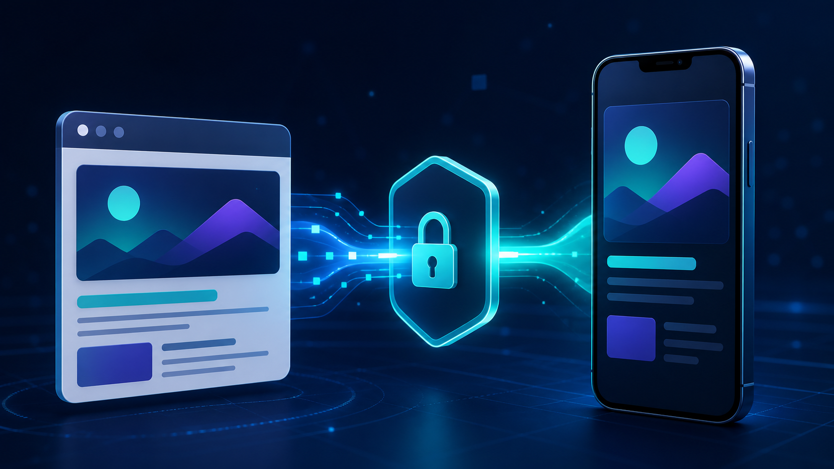 Mobile web content flowing through a secure deep link into the matching app screen