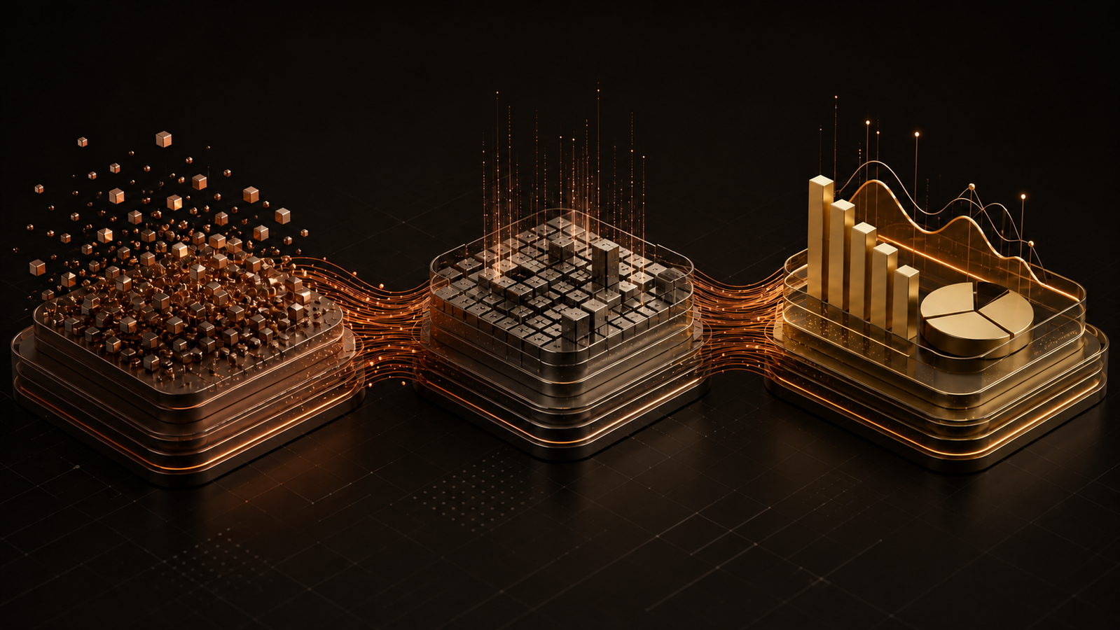 Bronze, silver, and gold platforms refining raw data into analytics