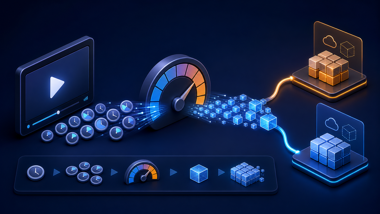 A bitrate meter converts viewer minutes into gigabytes before comparing two delivery bills