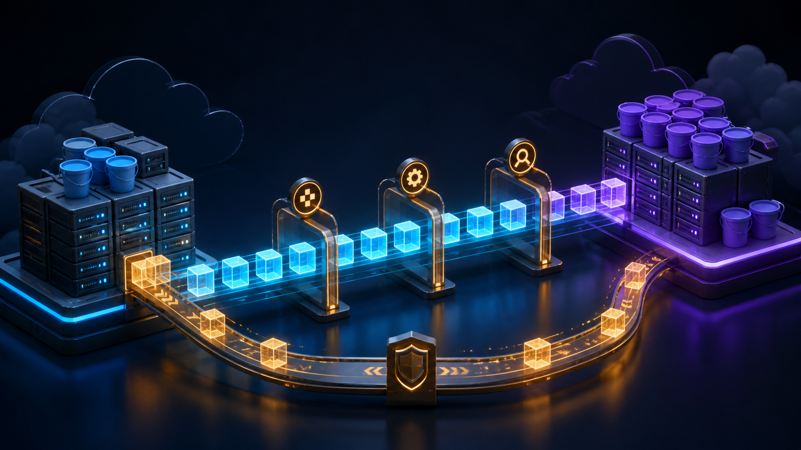 A staged object-storage migration with validation gates and a rollback path