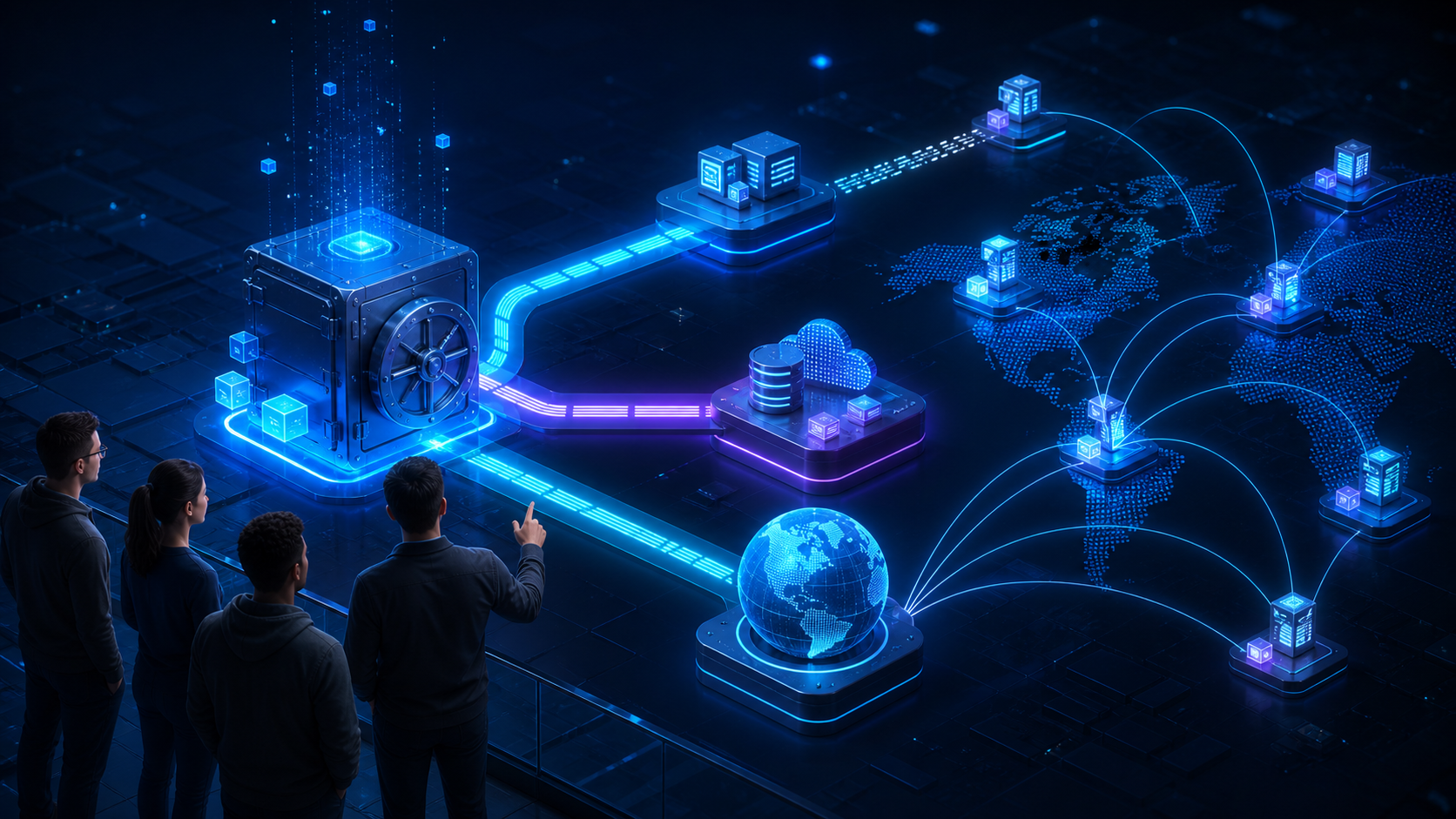 Cloud object storage paths connecting an origin to applications and global viewers