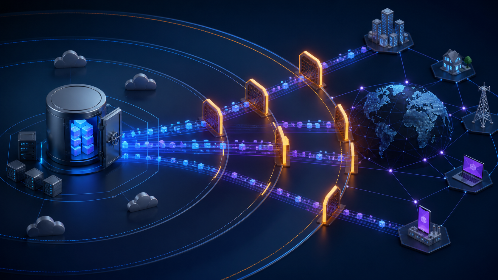 Data leaving an object storage origin through metered cloud boundaries
