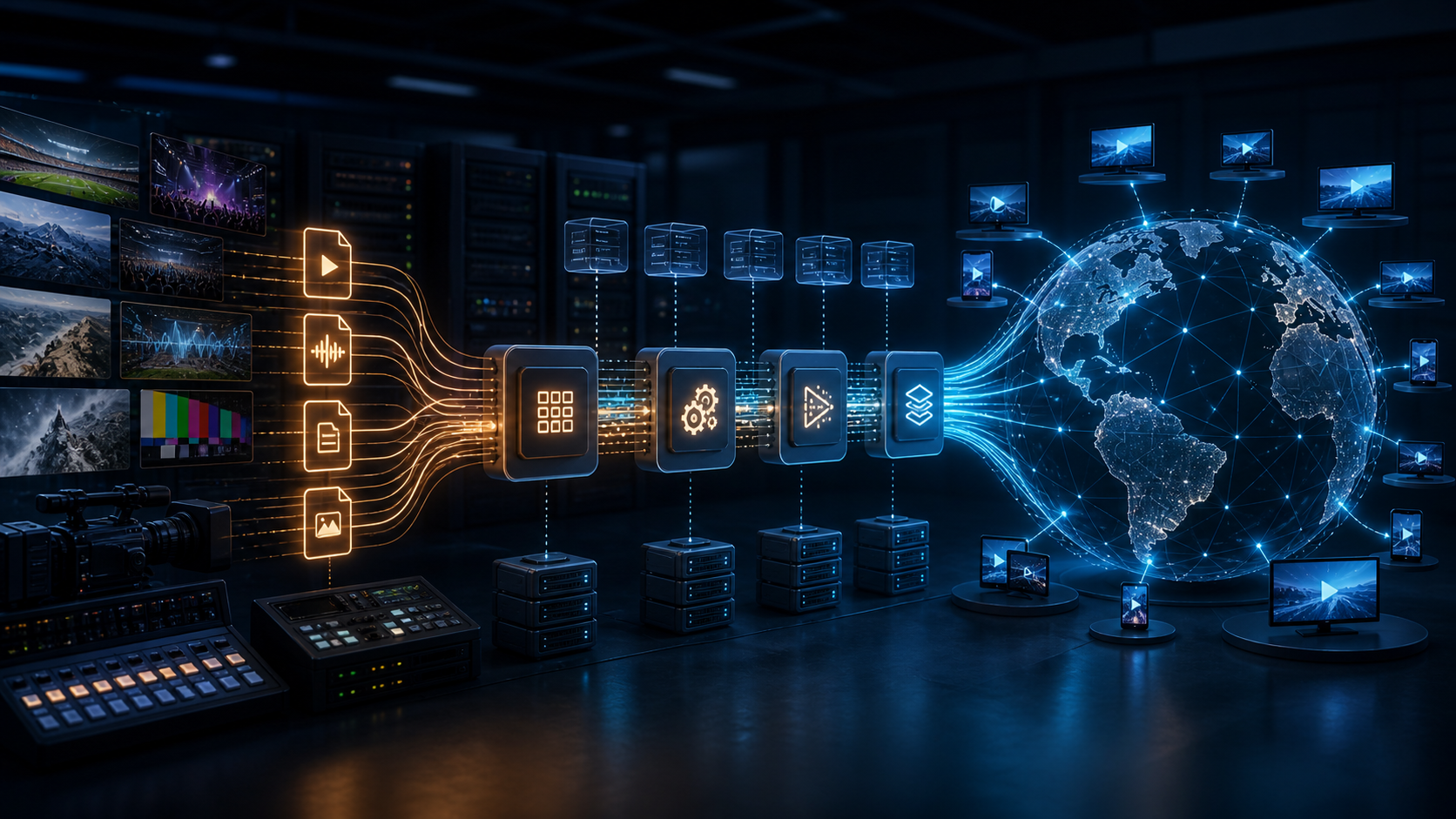 Broadcast encoding workflow feeding a global streaming network
