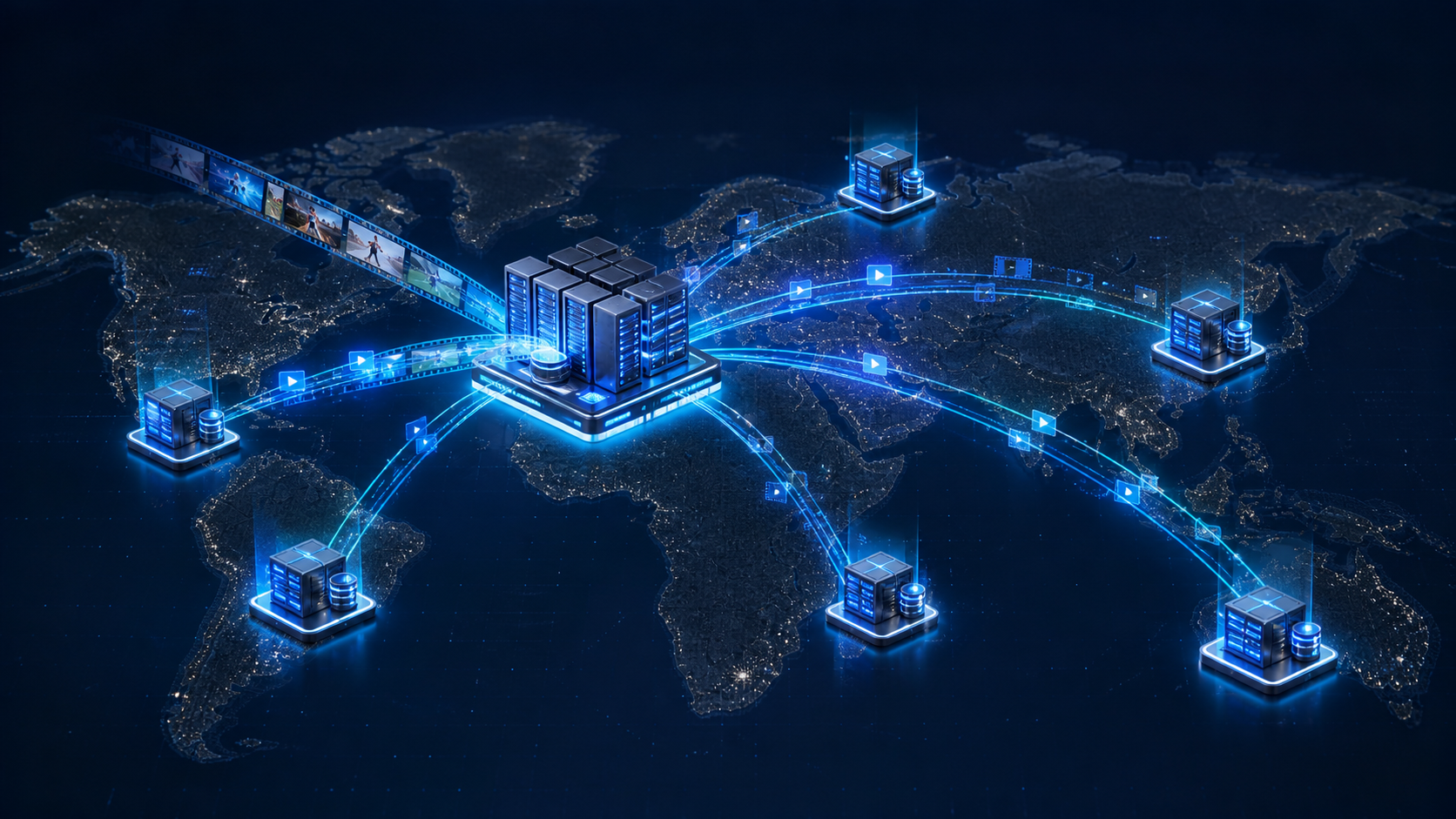 Global edge network delivering video and media streams across regions