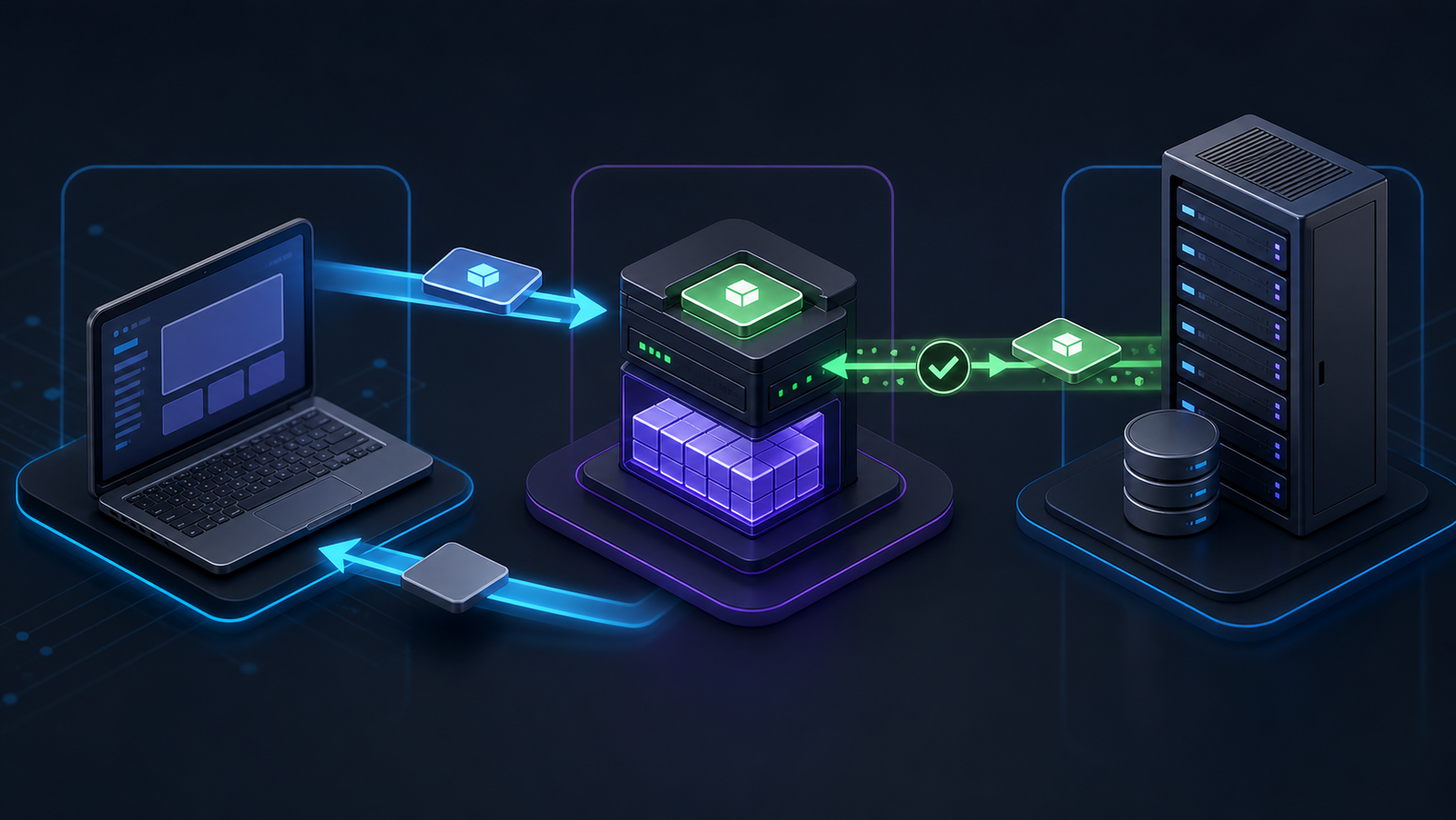 Client, edge cache, and origin comparing a resource version before reusing cached content