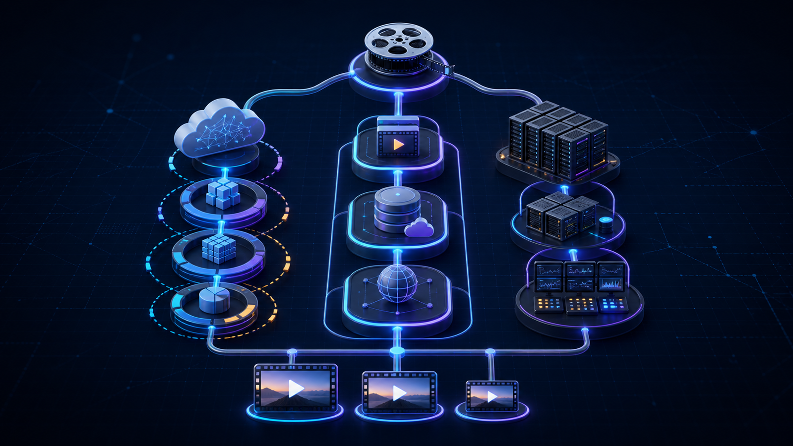 Metered encoding, bundled encoding, and self-managed servers compared as three cost paths